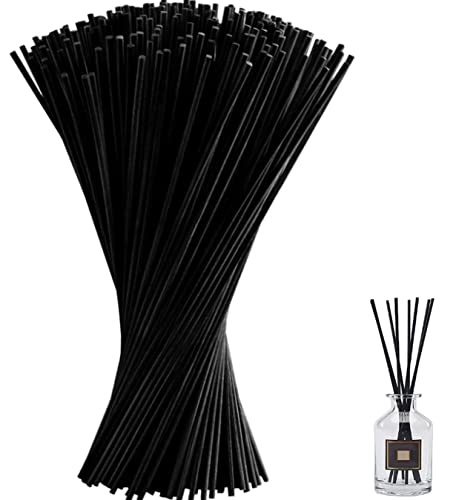 GNAUMORE Varillas Difusoras de Láminas,Ambientador Varillas,Difusores de Fibras Naturales,Repuestos de Difusor de Difusores de Vidrio Difusor,Negro,(3mm x 23cm 60 Piezas)