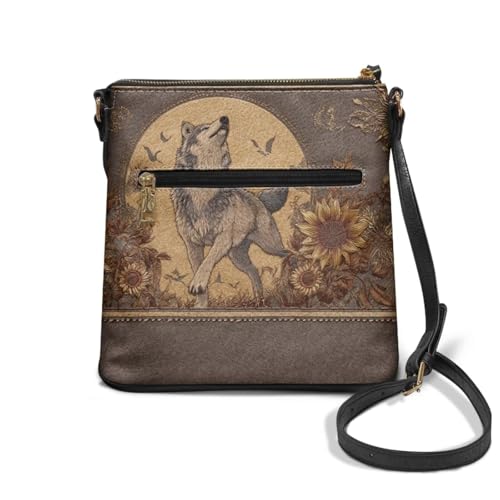 Image of Leather Women Crossbody Hobo Bag Satchel Purse Handbag with Adjustable Shoulder Strap and Zipper Pockets