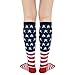 Century Star 2-Pack Long Knee High Socks for Women-Mixed Striped Tube Socks Causal Stockings 2 Pack Star Flag