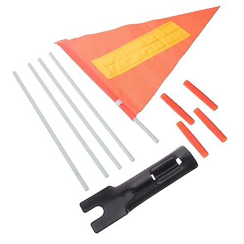 GALPADA 1Set Bike Safety Flag with Mounting Bracket Durable Pole High Visibility Warning Flag for Bicycles for Team Use and Enhanced Safety During Cycling