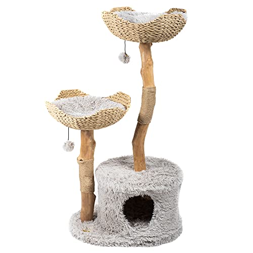 Modern Cat Tree Tower, Real Branch Luxury Cat Condo, Wood Cat Tower, Cat Scratching Tree, Cat Condo, Cat Lover Gift, Luxury Cat, Cat Gifts by Mau Lifetsyle