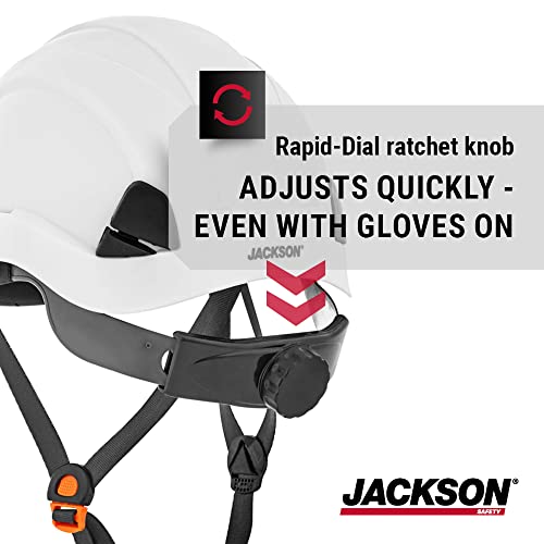 Jackson Safety Ch-300 Climbing Industrial Hard Hat, Non-Vented, 6-Pt. Suspension, White, 20900 #TOP3