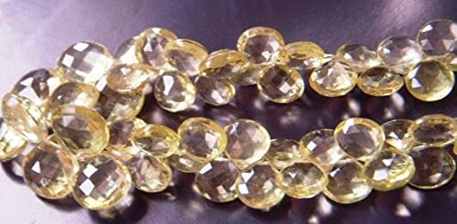 Citrine Heart Shape Briolettes 7-10 mm perles pierres naturelles cœur fil 8 pouces