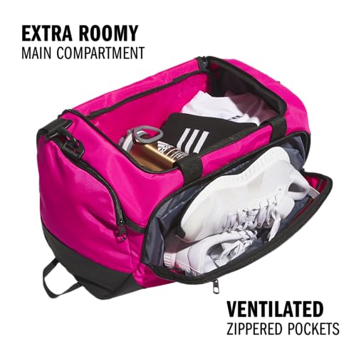 Image of adidas Defender 5 Duffel Bag for Sports, Gym and Travel, Team Shock Pink 2, OSFA | Premium, Sports, Gym, Travel