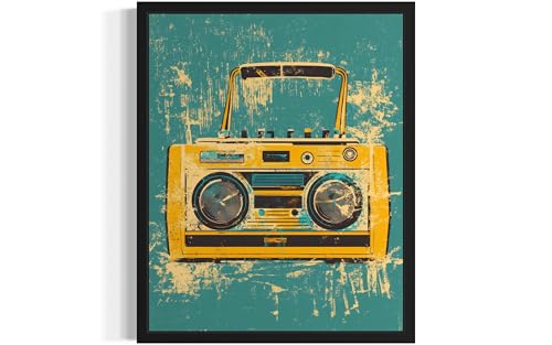 Boombox Pop Art Print Poster, Vintage Retro Wall Art Decor Paintings Classic Artwork for Bedroom Living Room Decorations. Gallery 14A (Boombox, 11 x 14 inches, Unframed)