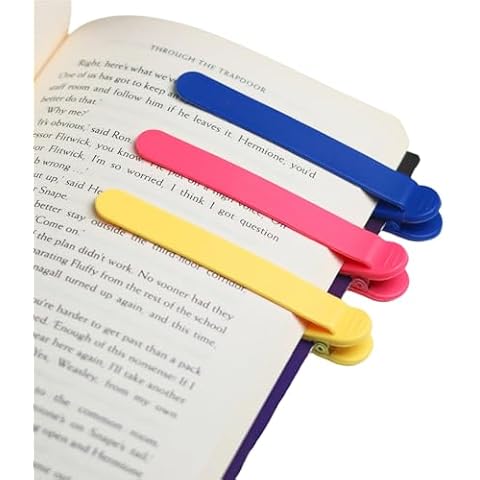 3pcs Silicone Automatic Bookmarks, Book Marks Gifts for Reading Women, Men, Kids, Book Lovers, Readers, Unique Cute Book Accessories, Stay in Place and Follow as You Read" Cover