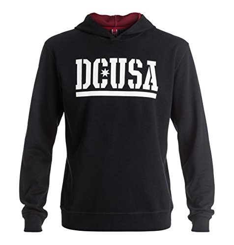 DC Mens RD Bar Reverse Fleece Hoody Pullover Sweatshirt Large Black