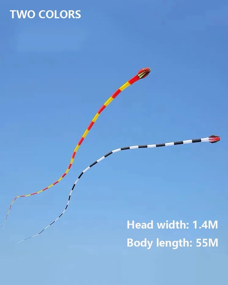 180Ft Giant Soft 3D Huge Snake Kite Inflatable Adult Tearproof Profissional Outdoor Easy to Fly Single Line Competition