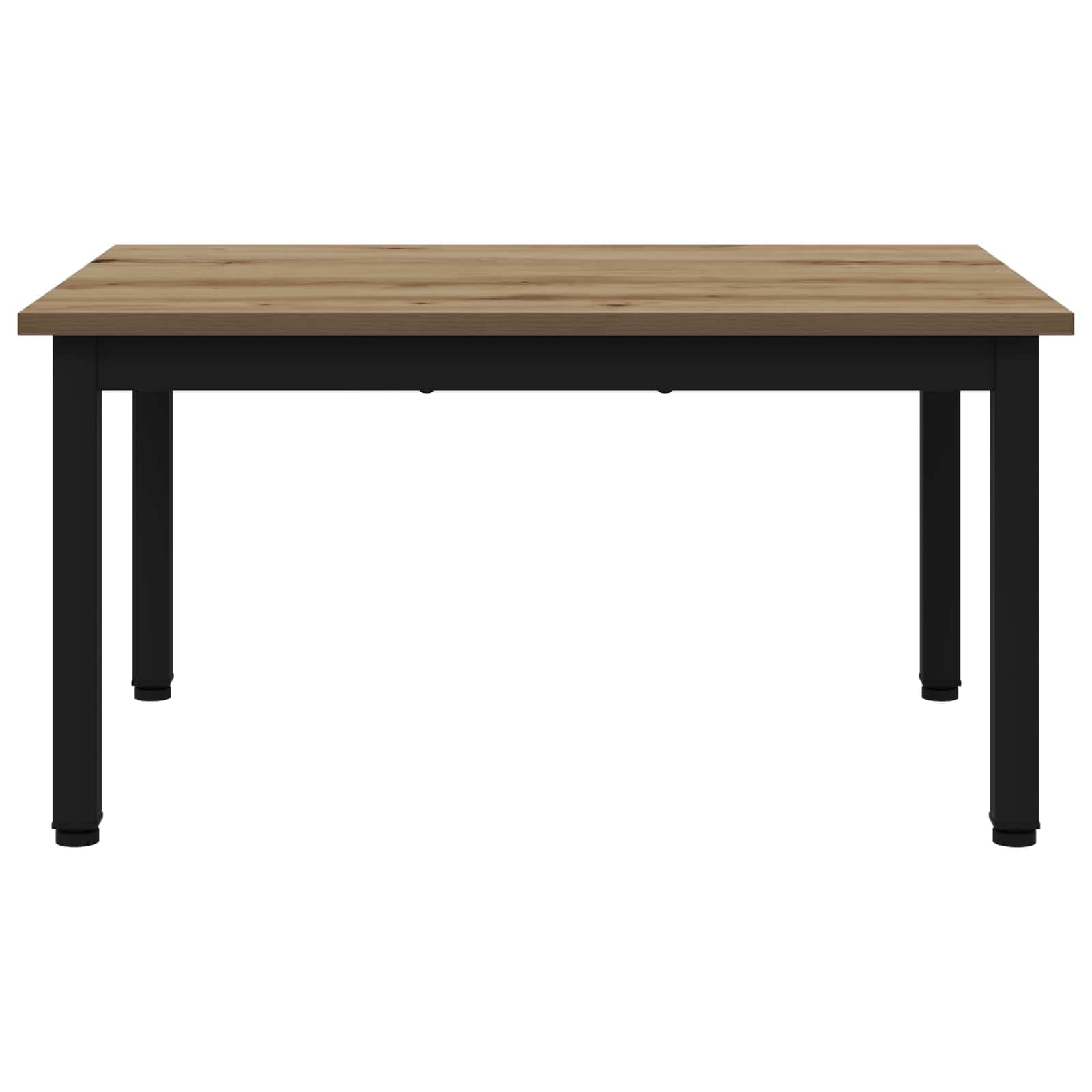 Couchtisch Kunsthandwerk Eiche 70 x 50 x 36 cm Holzwerkstoff rechteckig modern minimalistisch stabil langlebig pflegeleicht Wohnzimmer Hochwertig Metallfüße Designertisch