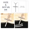 INFINIONLY Mens Stainless Steel Cross Necklace Pendant: Fashion Silver Pendant for Teenager - Creative Nail Cross Necklaces with 55cm Chain - Novelty Jewellery #1