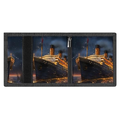Titanic Cruise Ship Voyage Trifold Wallet Personalized Wallet Purse Card Holder with Zip for Men Women One Size4