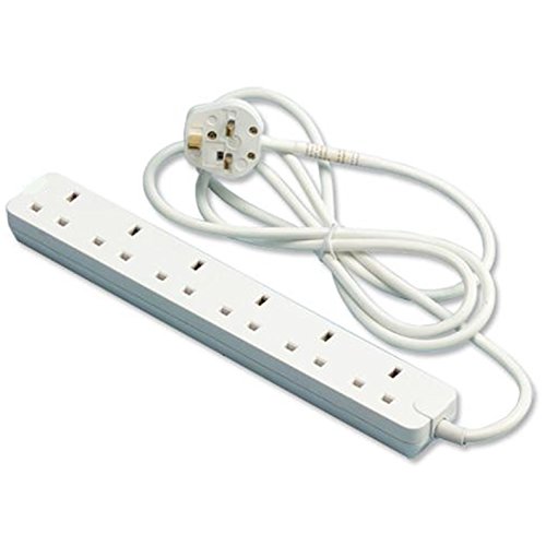 rhinocables UK Plug Extension Line, White, 2m