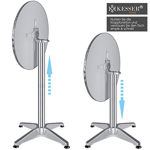 KESSER® - 2-in-1 statafel, inklapbaar, bistrotafel, aluminium roestvrijstalen plaat, in hoogte verstelbaar, 70 cm / 115… - Image 4