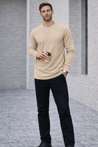 Image of Mack Jonney Men's Striped Ribbed Black Full Sleeve T-Shirt | Premium Soft Stretch Fabric | Casual Wear Round Neck Tee-M6265