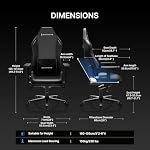 Blacklyte Athena Gaming Chair Ergonomic Computer Chair with Magnetic Head Pillow and Lumbar Support,149° Recline & 360° Swivel Racing Style Leather Desk Chair for Home Office,Gaming(Black-Leather)