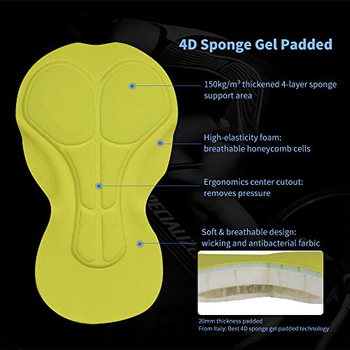 image for NEENCA Men's Bike Cycling Shorts with 4D Sponge Gel Padded, Cycling Un