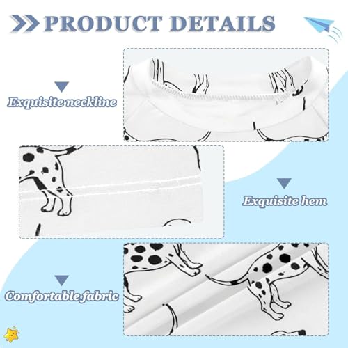 ALAZA Kids Rash Guard Girls Boys Toddler Swim Shirts Short Sleeve Dalmatian Dog White UPF 50+ 3T3