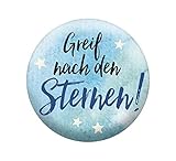 Glas-Magnet Greif nach den Sternen!: Kühlschrankmagnet - Maße (BxH): 35 x 35mm