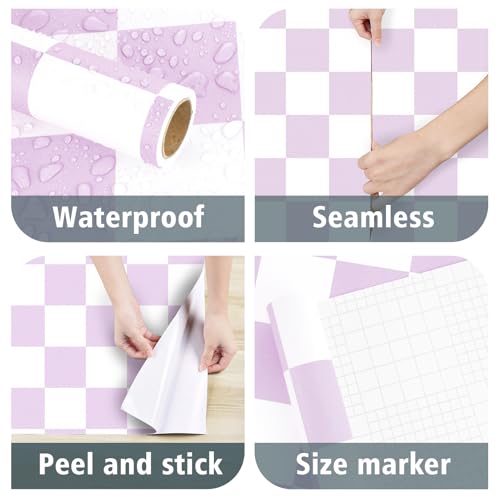 Papel adhesivo mosaico morado para decorar el cuarto de bebé 7