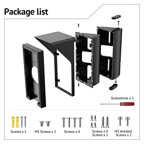Ayotu Waterproof Adjustable(30 To 60 Degree) Angle Mount For Ring Video Doorbell Pro 2 & Ring Doorbell Pro, Mounting Bracket With Weatherproof Cap Wedge Corner Holder, 1Pack Black #TOP5