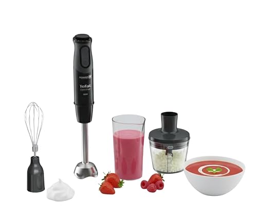 Tefal Optichef 3-in-1 Hand Blender, 1000W, 20 Speeds and Pulse, Black