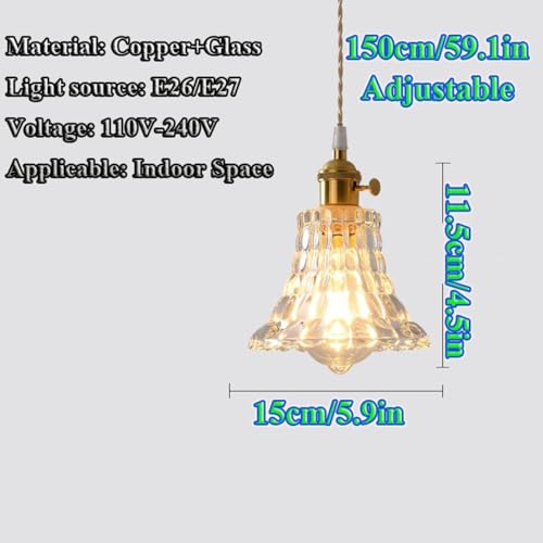 Lustre suspendu en verre de qualité supérieure avec douille E26 E27 - 7