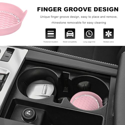 Juego 4 Coasters para Porta Vasos de Auto Rosa miniatura 5