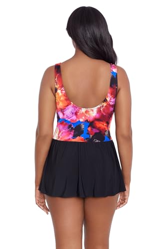 Longitude Women's Swimwear Twist Shirred Long Torso Soft Cup One Piece Swimdress3