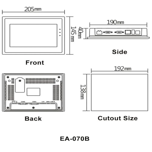 Image of 7 Inch Polegada Pouce HMI Sk070 070BMS 070B EA070B 070QE 070QT 070QS Human Machine Interface Display Screen Ethernet(SK-070MS)