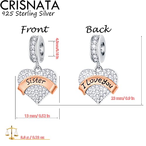 Cuentas de cinta de oro rosa de corazón familiar para pulsera de plata 2