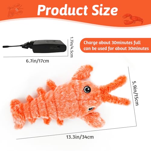 Audasi Hummer Interaktives Elektrisches Plüsch-Spielzeug für Hunde USB-aufladbar Waschbar