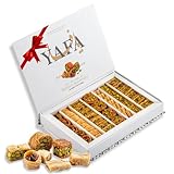 YAFA Baklava -Middle Eastern Sweets- Pistachio Baklava - Bakery Dessert - Turkish Delights Assorted - Eid Gift Basket - Turkish Baklava -Taste of Palestine - Baklava Gift Box 450g. (46-48pcs)