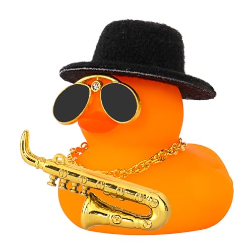 wonuu Car Dashboard Ducks, Saxophone Decor Rubber Duck Car Ornaments