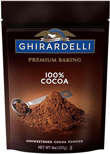Ghirardelli Unsweetened Cocoa Powder Pouch 8 Ounce (Pack of 3) with Limited Edition Measuring Spoon Ghirardelli Unsweetened Cocoa Powder Pouch 8 Ounce (Pack of 3) with Limited Edition Measuring Spoon
