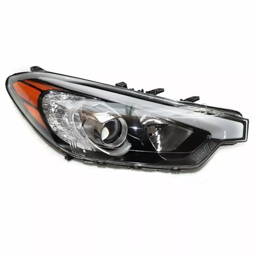 PIAOYUE- For 2014 2015 2016 Kia Forte/Forte Koup/Forte5 Headlight Assembly Halogen Replacement Right Passenger Side Chrome Housing Clear Lens H1/H7 Bulbs