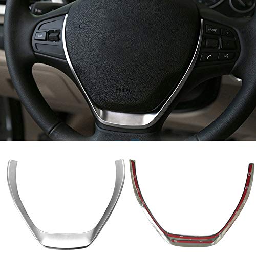 Volante Recortar Decorativo Marco Cubrir Pegatina Ajuste para 1 3 Series F20 F30 320i 325i 328i (Cromo Plateado ABS Volante Recortar) Cover