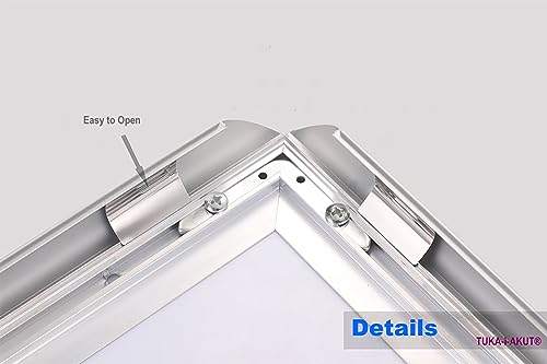 Miniatura 6 de Tuka-I-Akut 10x A1 Marcos Plegables De Aluminio, Marco Para Carteles Póster Fotos Con Aluminio Perfil De 25 Mm, Clic Sistema Y Material De Fijación, Marco Intercambiable Color Plata Tkd8420-A1-10x