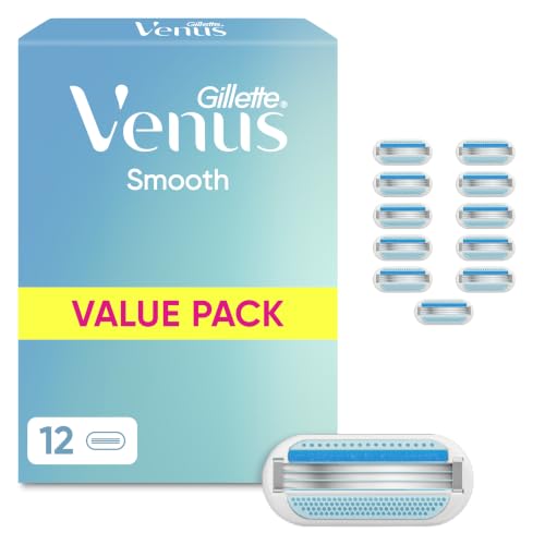 Gillette Venus Smooth Rasierklingen, 12 Original Ersatzklingen, Blau – Ansicht 1