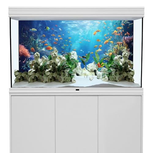 MIRRORANG 91x50cm Ocean Undersea Theme Aquarium Background Deep Sea Colorful Coral Tropical Fish Tank Background Underwater World Fish Tank Background - Image 2