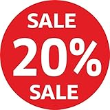rückstandslos entfernbar Aufkleber 20% SALE% Schaufenster Rabatt Ausverkauf Schlussverkauf Raus SSV WSV Prozent (30 cm)
