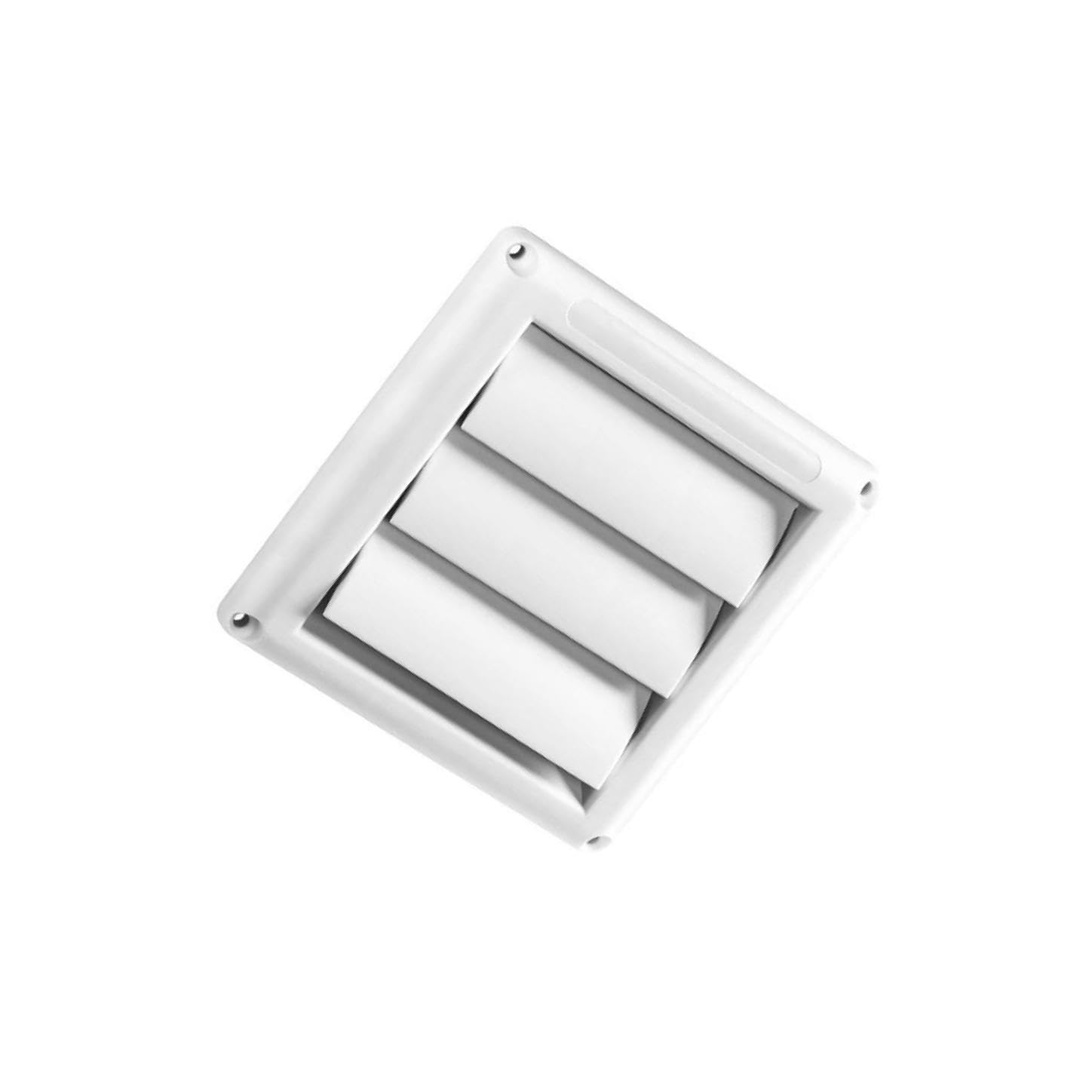 Qixcxaz White Dryer Vent Cover Efficient Air Current Square Louver Rustproof Rainproof Grille Easy Installation For Ceiling Walls Air Vent Dryer Convenient, 8 Inch