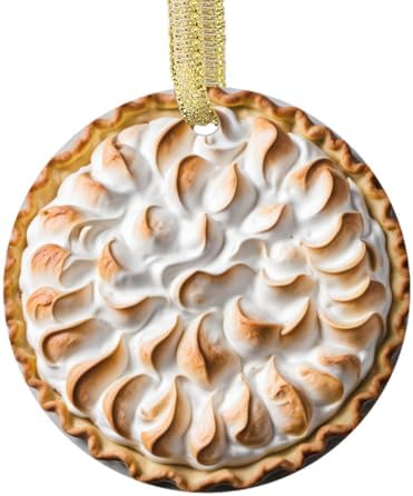 Custom Personalized Christmas Ornament Lemon Meringue Pie Novelty Cute Merange Pies Foodie Lover Food Cute Holiday Food Themed Ornaments Gifts (Flat Design - NOT 3D) image 5