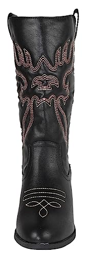 Forever Women's Pointed Toe Embroidered Western Rodeo Cowgirl Boots4