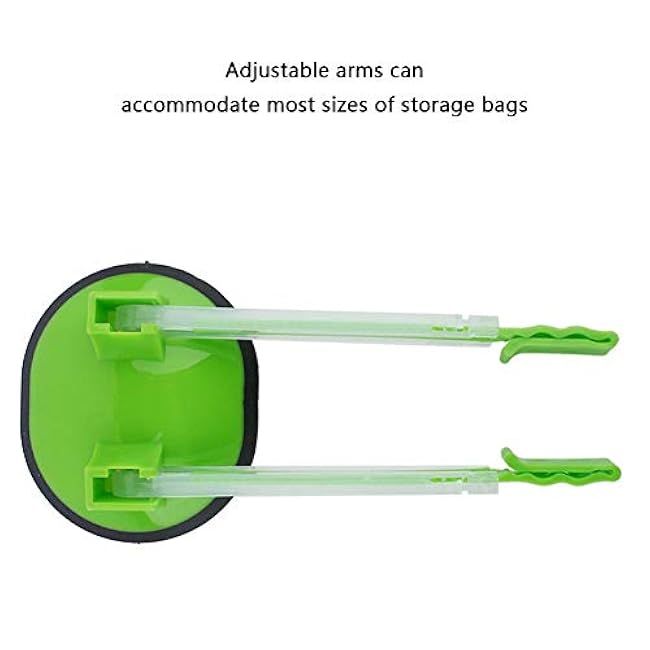 Adjustable Baggy Rack Stand, Food Storage Bags Racks Holder Hand Free Storage Bag Clip for Food Prep Bag Plastic Freezer Bags(Green)