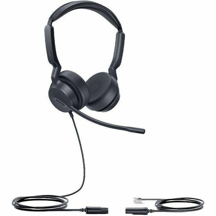 Image of Yealink Phone Headsets for Office Phones YHS36 E2 QD to RJ9 Wired Headset Compatible with Poly Snom Phones Desk Landline VoIP Headset with Microphone -Dual /168g /2.1m Cable