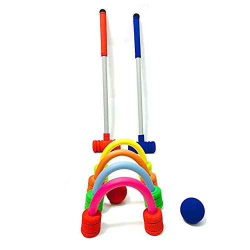 LYYAN Juegos Infantiles Juego de Croquet Niños, Juego de Croquet de Espuma para Interiores y Exteriores, Ideal para césped, Patio, Parque y más Juegos Fiestas (Size : A)