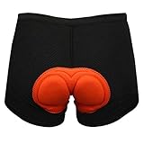 Qivange Radlerhose, Radhose Unisex Fahrradhose Radunterhose Gepolstert Atmungsaktiv 3D Unterhose für Radfahren Radsport (3XL)