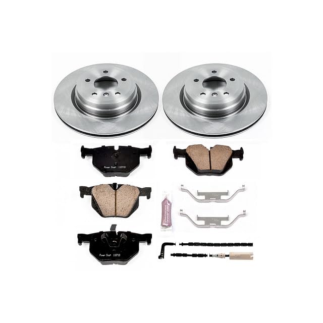Image of PowerStop Rear Brake Kit for BMW 330i 2006 |330xi 2006 |335d 2009-10 |335i 2007-10 |335i xDrive 2009-10 |BMW 335xi 2007-08 - Z17 Ceramic Brake Pads & Disc Rotors Replacement, KOE045