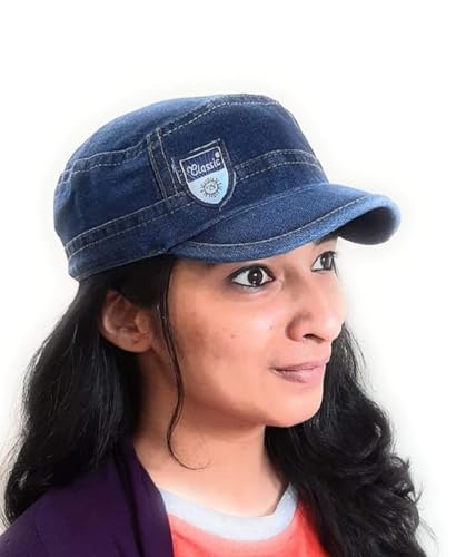 Image of Men's & Women's Unisex Denim Cap (Blue Black Free Size) (Pack of 1)