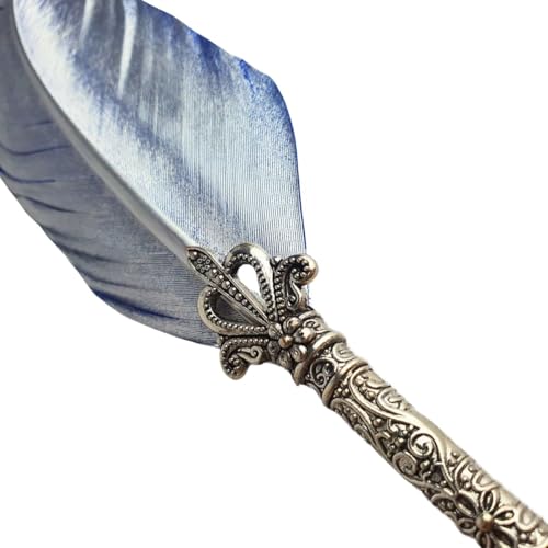 Caneta Tinteiro Pena Simples Prateado